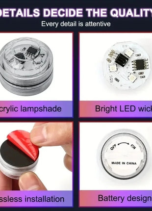 1Set Remote Control Car LED Interior Ambient Light - Colorful Adhesive