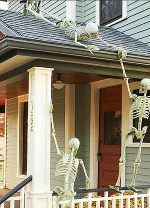 Halloween Movable Skeleton Fake Human Skull Bones Halloween Party Home