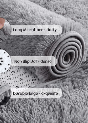 Soft Area Rugs Bedroom Carpet Fluffy Non-slip Tie-Dyed Fuzzy Shag