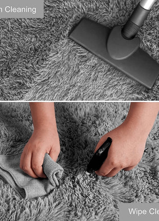 Soft Area Rugs Bedroom Carpet Fluffy Non-slip Tie-Dyed Fuzzy Shag