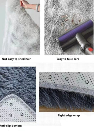 Soft Area Rugs Bedroom Carpet Fluffy Non-slip Tie-Dyed Fuzzy Shag