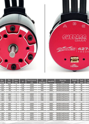 Surpass Hobby Rocket-RC Brushless Motor 4268 4274 4282 4292 for 1/8