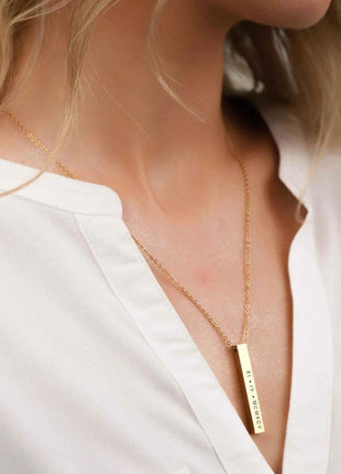 Emanco Four Sides Engraving Personalized Square Bar Custom Name