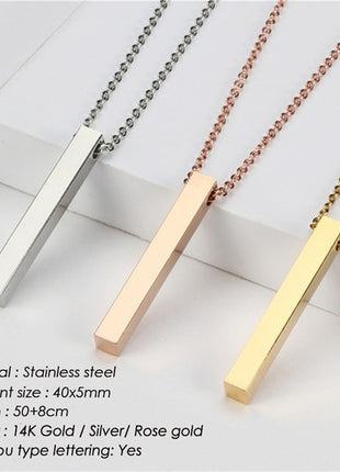 Emanco Four Sides Engraving Personalized Square Bar Custom Name