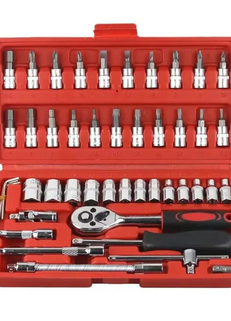 46 Piece/Set of Car Repair Tool Kit 1/4-Inch Socket Set Car Repair