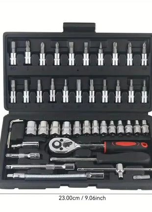 46pcs Car Repair Tool Kit 1/4-Inch Socket Set Car Repair Tool Ratchet
