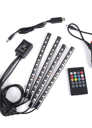 Universal Car RGB Ambient Lights LED Strip Interior Atmosphere Lamps 8