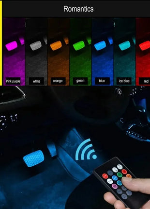 Universal Car RGB Ambient Lights LED Strip Interior Atmosphere Lamps 8