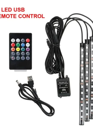 Universal Car RGB Ambient Lights LED Strip Interior Atmosphere Lamps 8