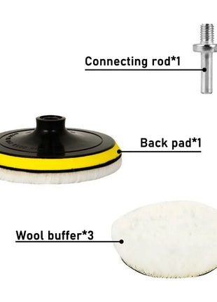 5Pcs 3/4/5 Inch Polishing Kit Car Polishing Pad Car Waxing Sponge Disk