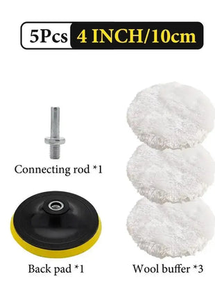 5Pcs 3/4/5 Inch Polishing Kit Car Polishing Pad Car Waxing Sponge Disk