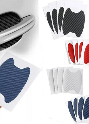 4Pcs Auto Door Sticker Carbon Fiber Scratches Resistant Cover Car