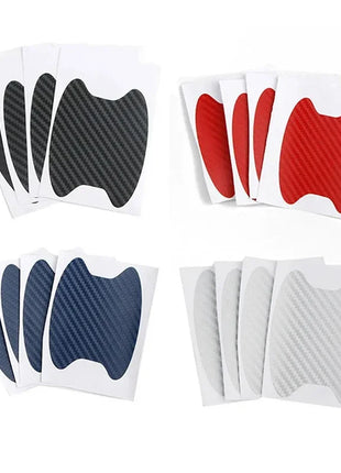 4Pcs Auto Door Sticker Carbon Fiber Scratches Resistant Cover Car