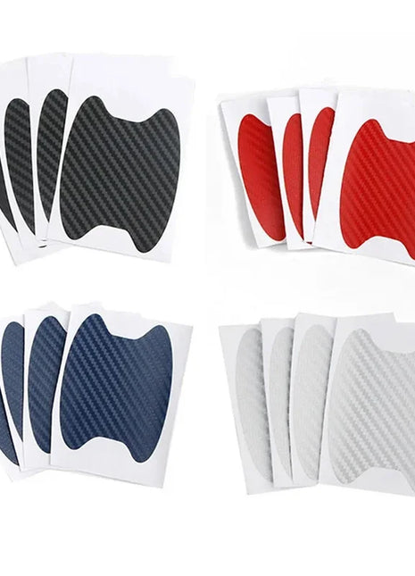 4Pcs Auto Door Sticker Carbon Fiber Scratches Resistant Cover Car