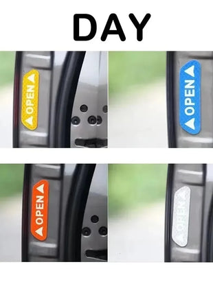 4PCS Reflective Car Door Sticker Safety Opening Warning Reflector Tape