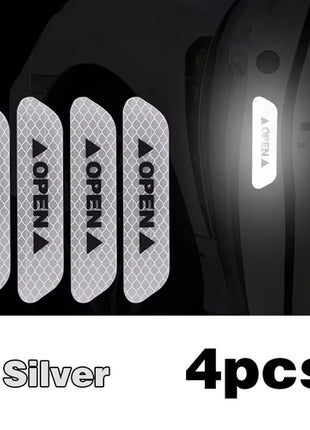 4PCS Reflective Car Door Sticker Safety Opening Warning Reflector Tape
