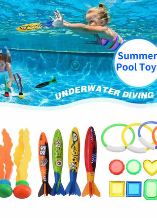 Kids Summer Shark Rocket Throwing Toy Swimming Pool Dive Game Water