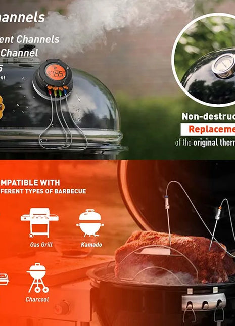 Food Cooking Bluetooth Wireless BBQ Remote Thermometer Probes Smart