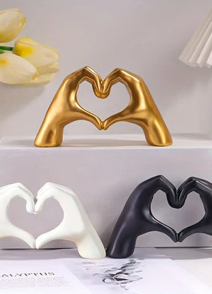 Resin Love Gesture Sculpture Desktop Decoration Sculpture Doll Nordic
