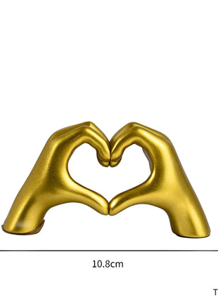 Resin Love Gesture Sculpture Desktop Decoration Sculpture Doll Nordic