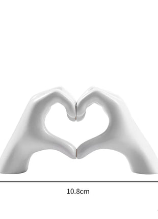 Resin Love Gesture Sculpture Desktop Decoration Sculpture Doll Nordic