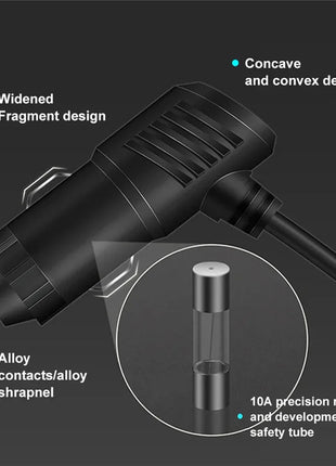 120W Car Charger Cigarette Lighter Adapter Dual USB PD Car Charger