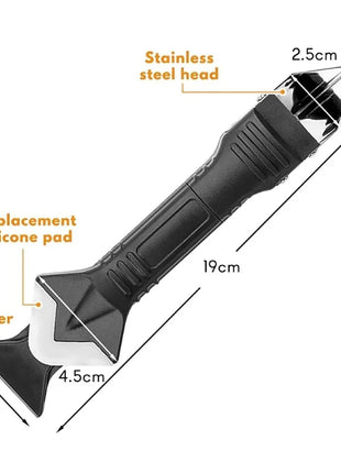 5 in 1 Metal Head Shovel Glue Tool Kit: Silicone Spatula, Caulk
