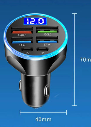 Car Charger 2-6 Ports Fast Quick Charging PD QC3.0 USB Car Phone