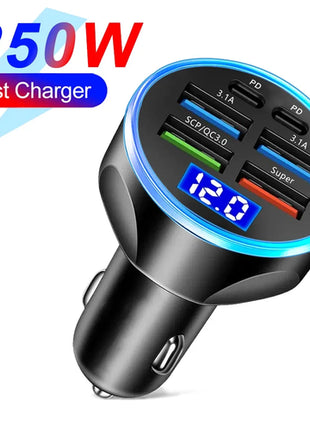Car Charger 2-6 Ports Fast Quick Charging PD QC3.0 USB Car Phone