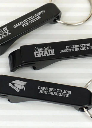 50*Personalized Engraved Bottle Opener Key Chain Wedding Favors