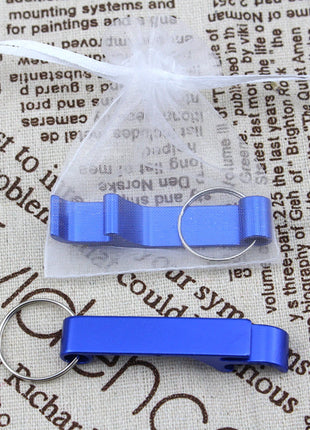 50*Personalized Engraved Bottle Opener Key Chain Wedding Favors