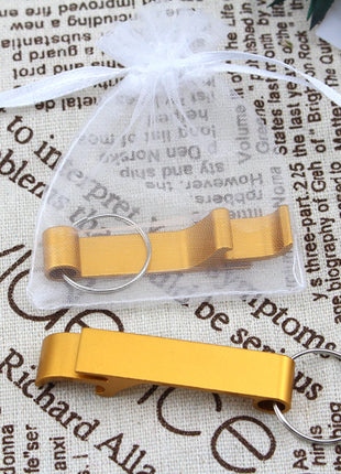50*Personalized Engraved Bottle Opener Key Chain Wedding Favors
