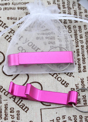 50*Personalized Engraved Bottle Opener Key Chain Wedding Favors