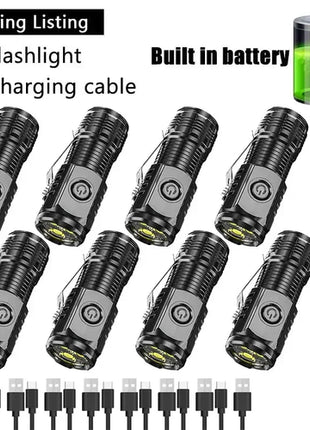 Super Bright Mini 3LED Flashlight With Pen Clip And Tail