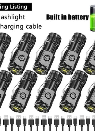 Super Bright Mini 3LED Flashlight With Pen Clip And Tail
