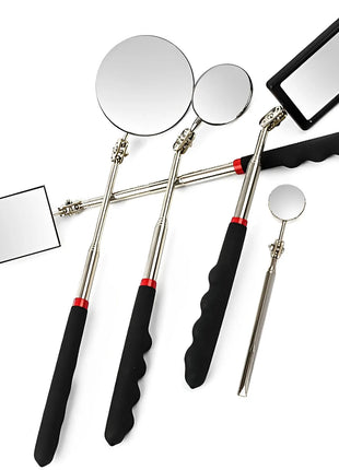 360° Inspection Mirror LED Light Telescoping Mirrors Extend Mechanic