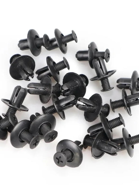 50pcs Car 8mm Hole Plastic Rivets Fastener Push Clip Black Auto