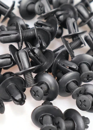 50pcs Car 8mm Hole Plastic Rivets Fastener Push Clip Black Auto