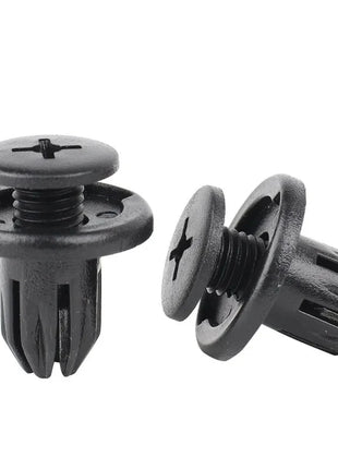50pcs Car 8mm Hole Plastic Rivets Fastener Push Clip Black Auto