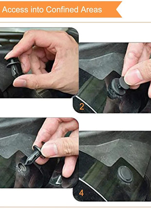 50pcs Car 8mm Hole Plastic Rivets Fastener Push Clip Black Auto