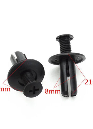 50pcs Car 8mm Hole Plastic Rivets Fastener Push Clip Black Auto