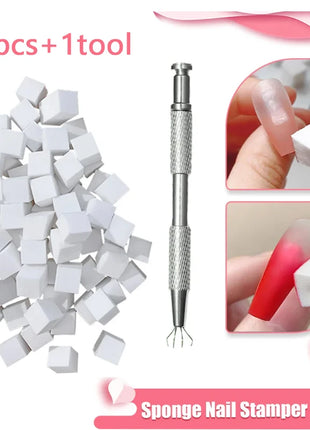 50PCS Sponge Gradient Nail Art Stamper Tools Gel Polish Color Gradient