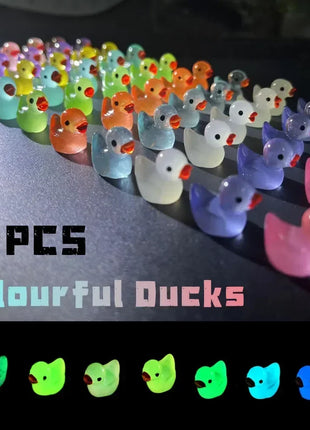 50 Glow-in-the-Dark Mini Ducklings with Moss Micro Landscape, Fairy