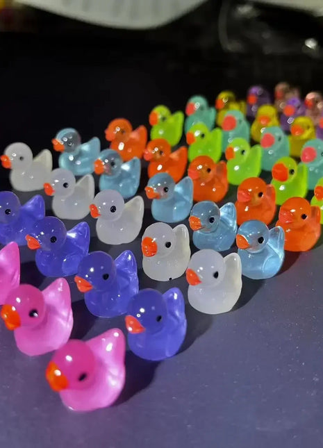 50 Glow-in-the-Dark Mini Ducklings with Moss Micro Landscape, Fairy