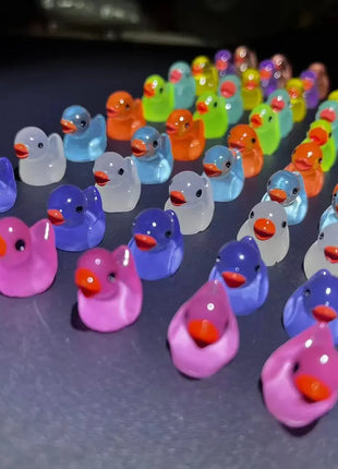 50 Glow-in-the-Dark Mini Ducklings with Moss Micro Landscape, Fairy
