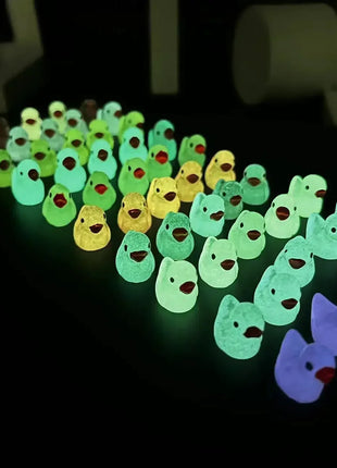 50 Glow-in-the-Dark Mini Ducklings with Moss Micro Landscape, Fairy