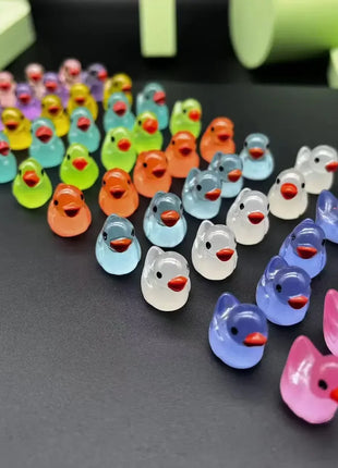 50 Glow-in-the-Dark Mini Ducklings with Moss Micro Landscape, Fairy