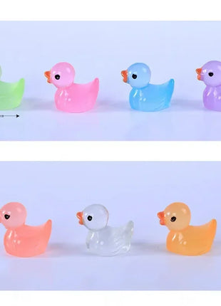 50 Glow-in-the-Dark Mini Ducklings with Moss Micro Landscape, Fairy