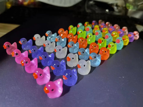 50 Glow-in-the-Dark Mini Ducklings with Moss Micro Landscape, Fairy
