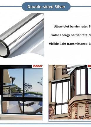 Silver Sunscreen Insulation Film Glass Sticker Anti-Peeping Anti-Light